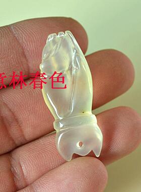 岫玉掌上明珠挂件圆润吊坠项坠