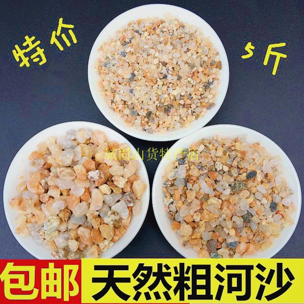 天然过筛河沙粗砂颗粒盆栽配土多肉土铺面石花用黄细砂鱼缸底沙石 - 图0