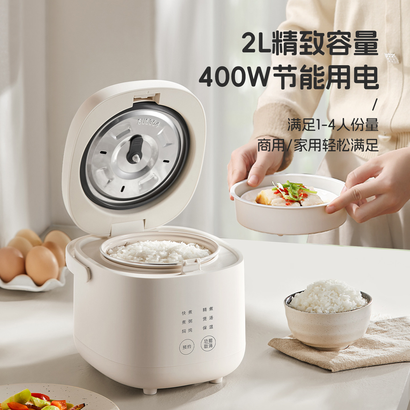 Leduo Mini Rice Cooker Energy Saving Hunan Cuisine Special 2L