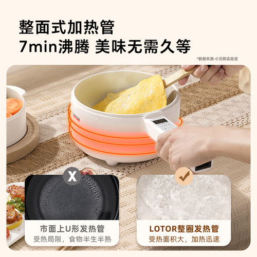 lotor电煮锅宿舍学生家用多功能蒸煮一体小型电锅1一2人3电热火锅-图2