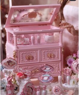 Flower knowledge midsummer night series peripherals carved dressing cabinet hand mirror air cushion comb hairpin pullout box