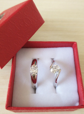 仿真简约风婚礼电镀合金影楼对戒