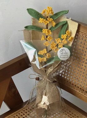 手工钩织桂花摆件中秋节客厅装饰品布置新中式花瓶