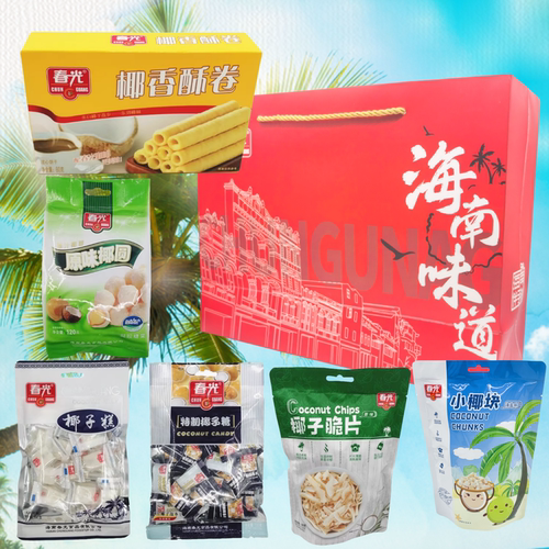 海南特产春光大礼包手信礼糖果饼干卷三亚特产送礼椰子片年货糕点 - 图3