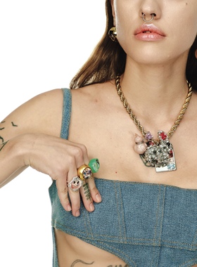 TysGrocery 23 PRAY 回忆影像方窗宝石老照片戒指