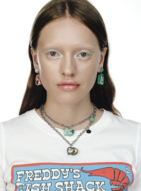 TysGrocery树脂珍珠复古图像项链