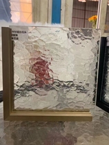 Custom ultra white stone veins Water Cube Corrugated Diamond Art Tempered Glass Partition Living Room Genguan Bathroom