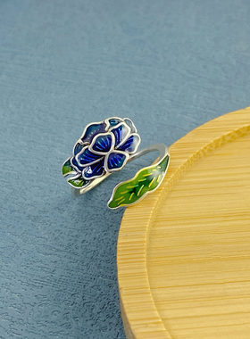 好运连连戒指景泰蓝民族风