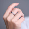 Retro distressed high-end Chinese style Tang grass pattern ring