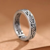 Retro distressed high-end Chinese style Tang grass pattern ring