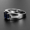 Domineering sapphire blue artificial gemstone ring for men