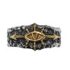 Retro Starforged black expedition Champion Abaddon emblem male domineering personality trendy open ring