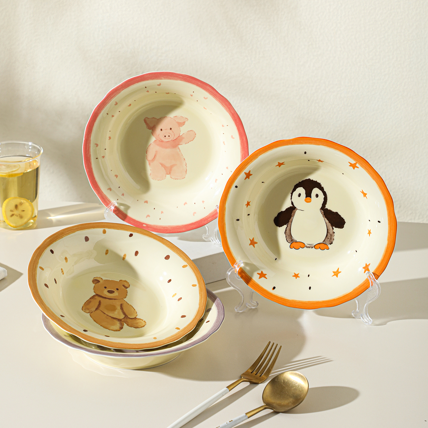 釉下彩陶瓷盘卡通家用菜盘子餐具可爱好看米饭碗2025新款个人专用 - 图3