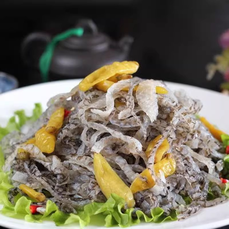 阿具鱼小小泡椒鱼皮泡椒香脆鱼皮零食即食凉拌鱼丝山椒味香辣鱼皮 - 图1