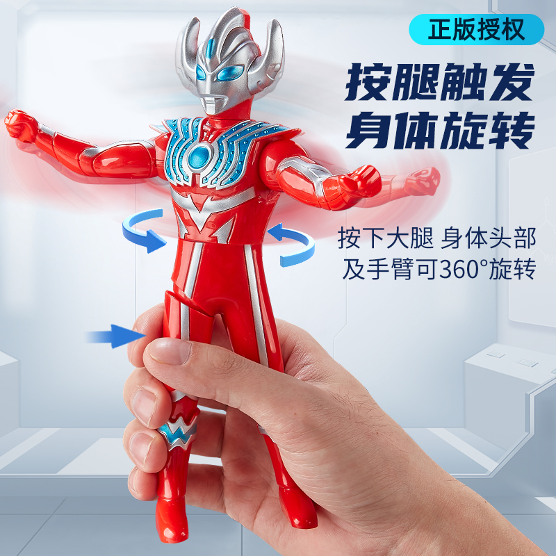 抖音按压旋转百变超人迪迦赛罗捷德银河欧布可动手办模型摆件玩具 - 图1