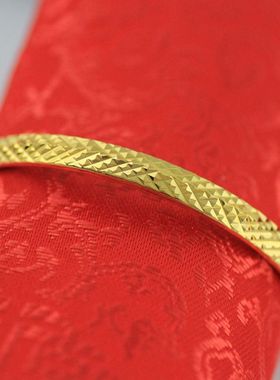 纯黄铜新娘结婚欧币风推拉手镯