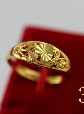 沙金戒指现货婚礼首饰摄影道具