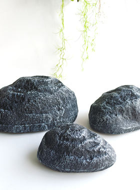 仿真石头苔藓陈列造景道具室内泡沫布置庭院摆件拍摄橱窗装饰石块