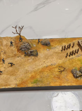 战争地台微景观车模兵人军模手办摆放地台山水荒野造景可定制成品