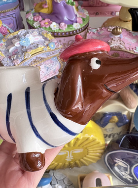 达克斯猎犬 腊肠狗陶瓷烛台