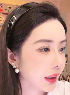 黑色发箍墨镜女款一体式发夹护目防紫外线两用太阳镜科技感秀场款