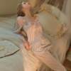 Pure lust style ice silk long sleeve two piece set