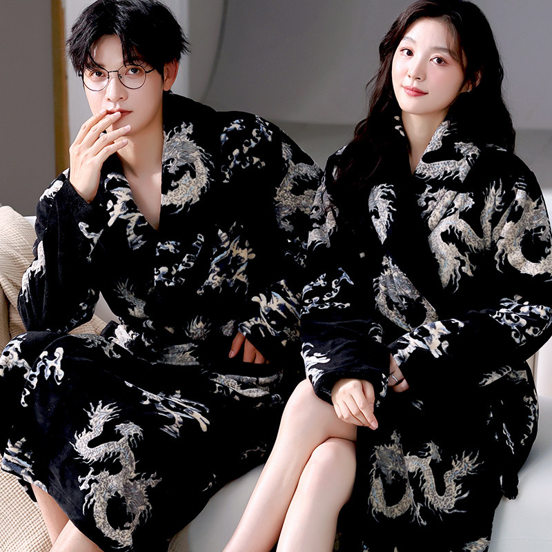情侣睡袍男女秋冬季加厚珊瑚绒保暖长袖春秋法兰绒睡衣可外穿浴袍,淘宝优惠券,粉丝福利购,淘宝优惠卷