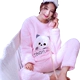 Bộ đồ ngủ nữ mùa thu đông dày phù hợp với flannel thời trang nhà phục vụ phụ nữ tay dài mang thai san hô nhung Công chúa Hàn Quốc dễ thương - Giống cái
