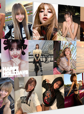 60张BLACKPINK单人款Lisa墙贴海报ins周边学生拍照背景墙装饰壁纸