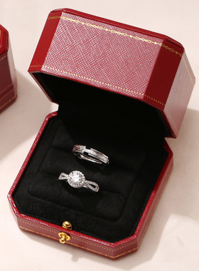 结婚戒指仿真莫桑石钻戒情侣对戒