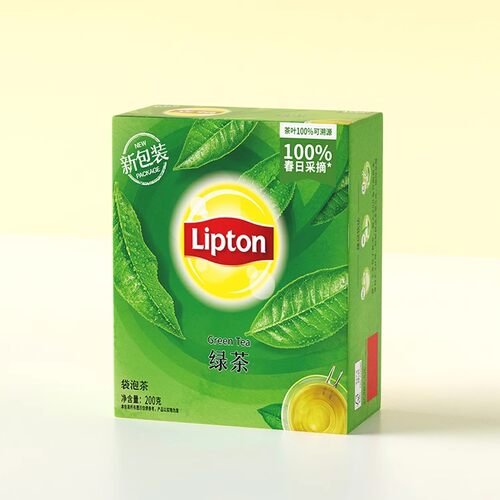 Lipton立顿绿茶茶包100包200g精选黄山/四川绿茶叶袋泡茶包 包邮 - 图0