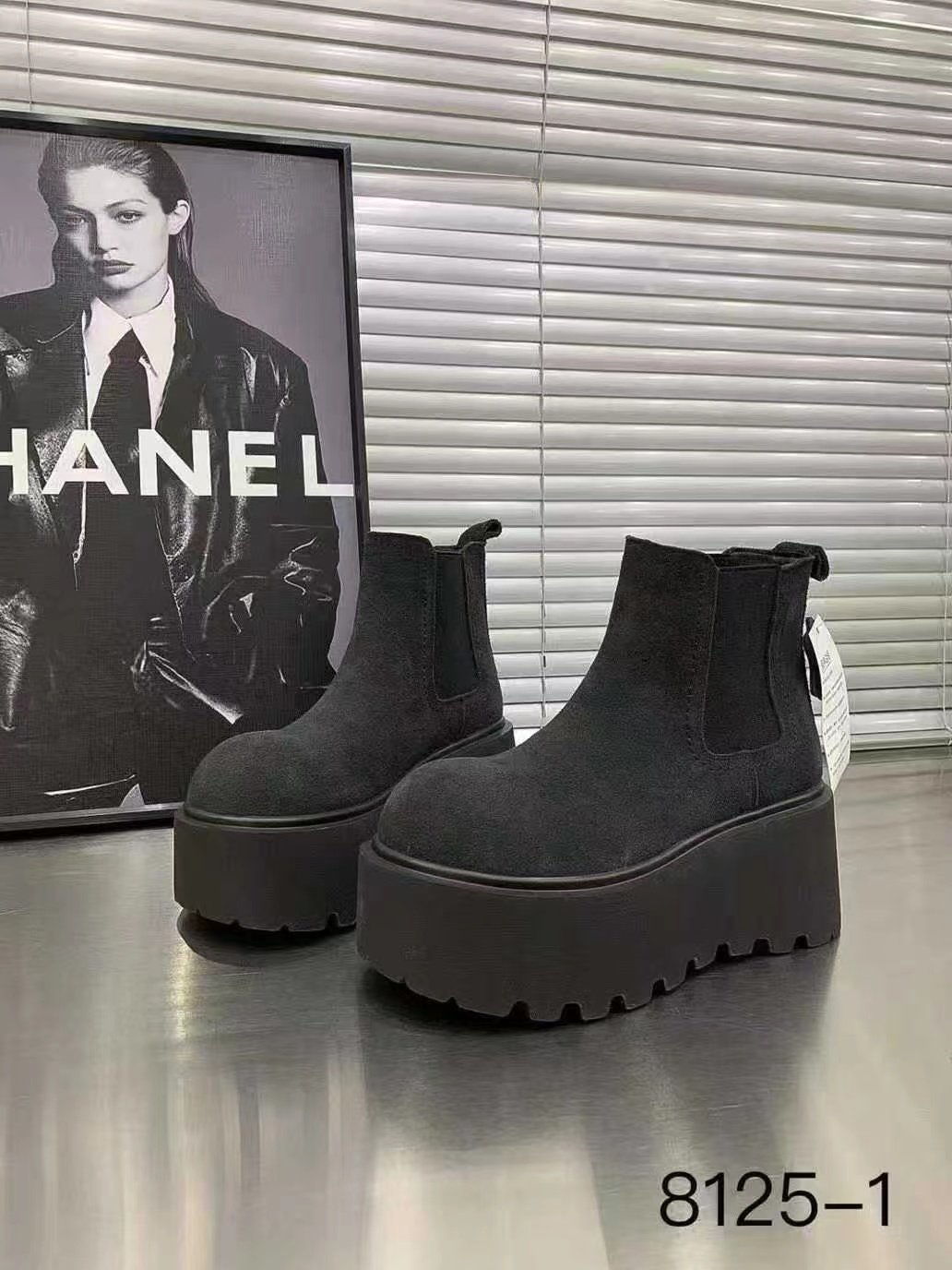 2025秋冬单棉同款磨砂皮厚底松糕马丁靴女复古增高烟筒切尔西短靴,淘宝优惠券,粉丝福利购,淘宝优惠卷