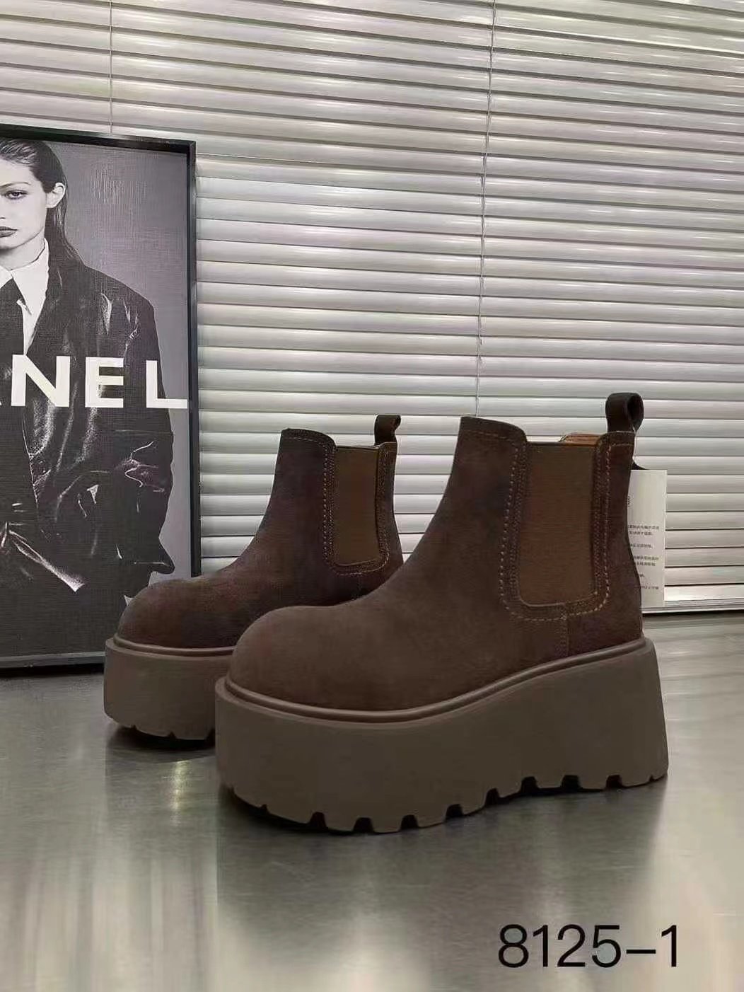 2025秋冬单棉同款磨砂皮厚底松糕马丁靴女复古增高烟筒切尔西短靴,淘宝优惠券,粉丝福利购,淘宝优惠卷