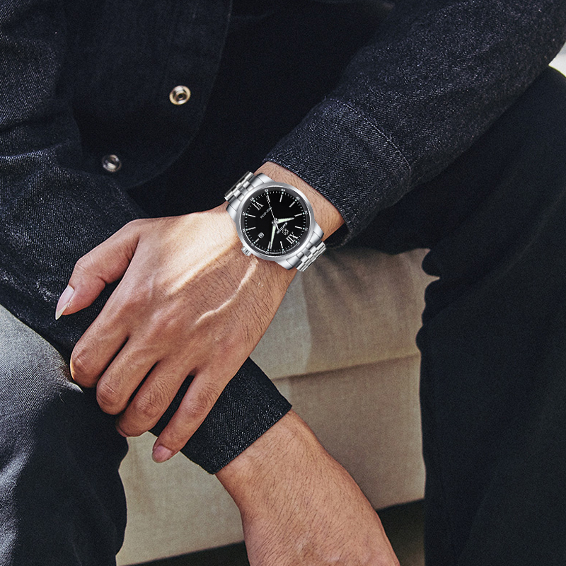 玛斯威顿光能男士休闲夜光防水手表 玛斯威顿国产腕表