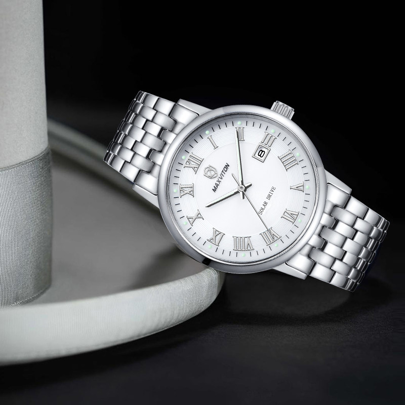 玛斯威顿光能男薄款防水夜光手表 玛斯威顿国产腕表