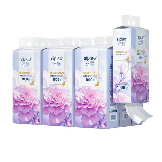 Silky Violet Hanging Tissue Paper 10,000 Sheets 12 Packs Full Box Affordable Bottom Tissue Toilet Paper Facial Tissue
