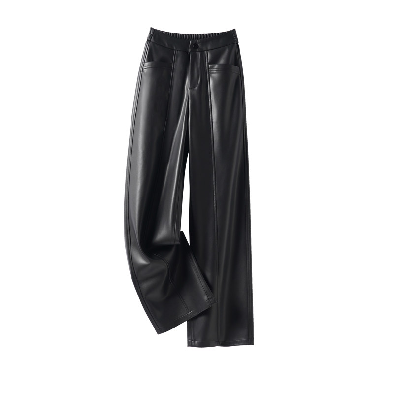 海宁真皮皮裤女2025秋冬新款绵羊皮长裤高腰显瘦休闲百搭阔腿皮裤,淘宝优惠券,粉丝福利购,淘宝优惠卷