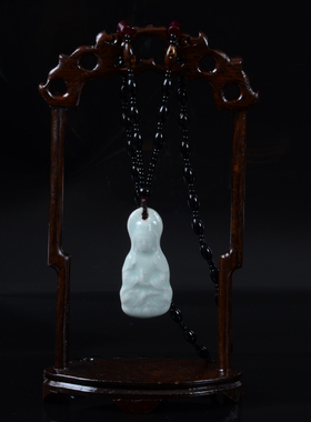 观音保平安挂件陶瓷复古圆珠链