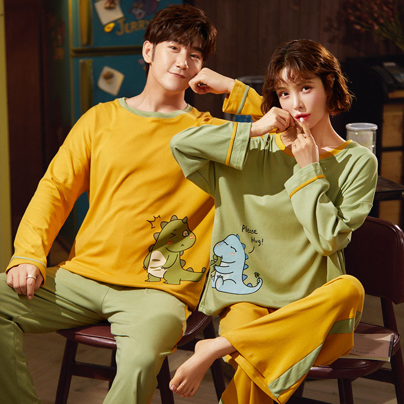 【淘抢购】秋季棉质情侣长袖卡通睡衣 伊滕雪睡衣/家居服套装