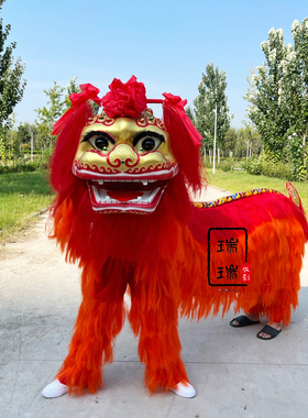 舞狮笑脸狮北狮醒狮双人舞狮牛毛