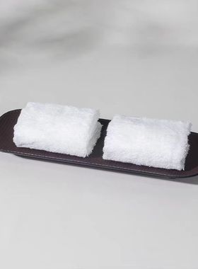 现代样板间售楼处浴室卫生间毛巾盘皮革收纳盘饰品创意摆件装饰品