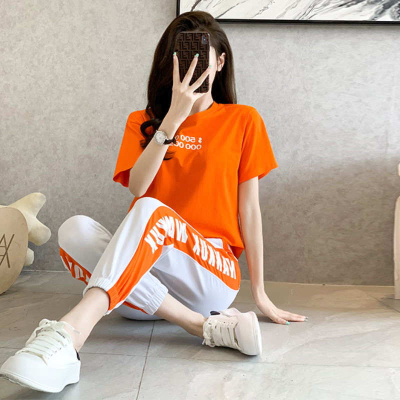 运动套装女春夏季2023年新款潮鬼步舞时尚广场舞服休闲两件套洋气