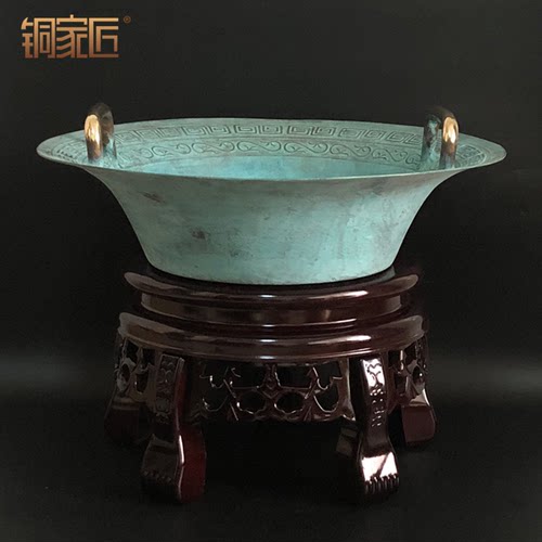 青铜器仿古摆件铜盆纯铜聚宝盆鱼洗盆龙洗盆家用风水招财聚财客厅 - 图2