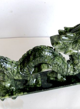 天然玉石青龙办公室摆件