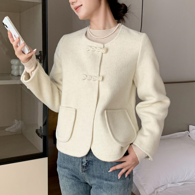 高端双面羊绒大衣女短款羊毛呢外套2024新款小香风小个子可穿显瘦,淘宝优惠券,粉丝福利购,淘宝优惠卷