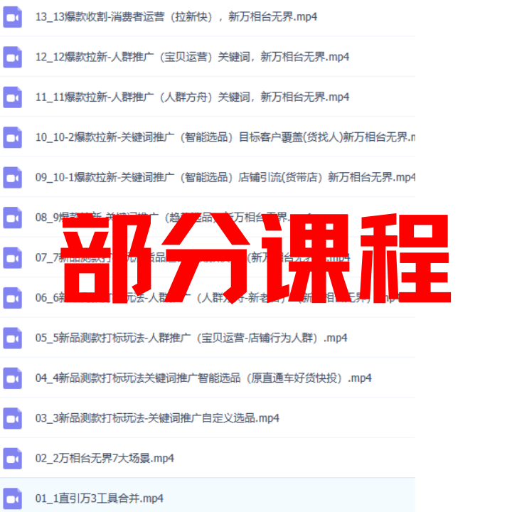 2024万相台无界直通车高级培训课程低价引流教程万相台无界教程