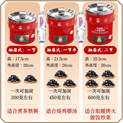万家2节3节煤炉传统节能蜂窝煤藕煤炉子煤炭室内火炉取暖烤火炭炉 - 图3