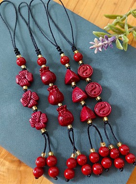 男女情侣朱砂手机链貔貅