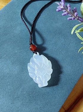 男女情侣玛瑙玉髓九尾狐吊坠