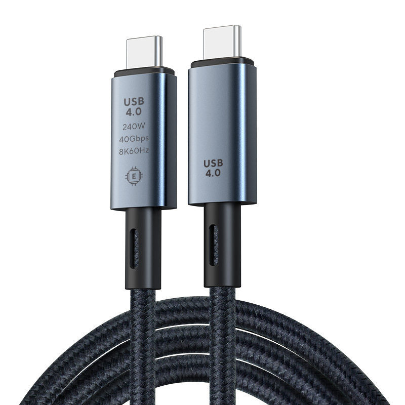 USB4数据线弯头数显线雷电4三全功能高清视频线typec双头240w快充40G公对公适用苹果macbook华为手机iPhone15